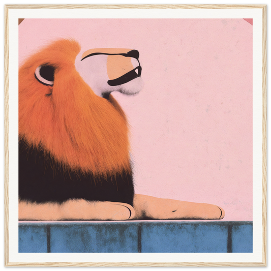 Lion with orange mane in profile, featured in Regal Tranquil Spectacles special edition art™