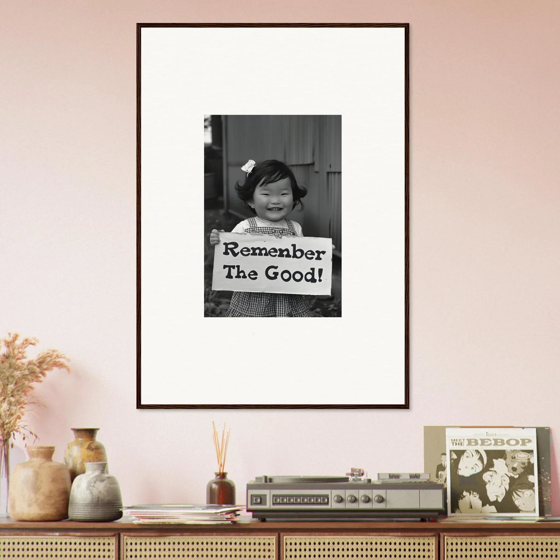 Framed black and white photo of Remember The Good in Remember Joy Essence special edition art™