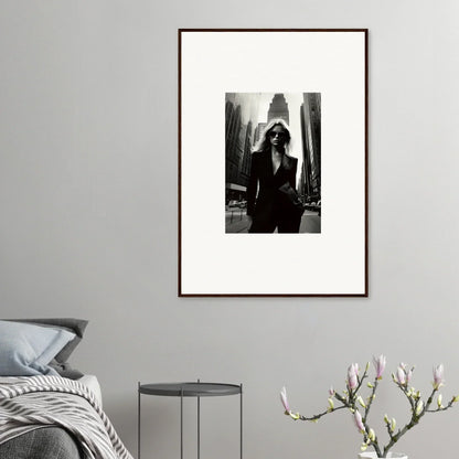 Framed black and white urbain chic photograph for stylish room decor