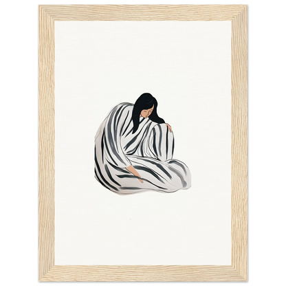 Minimalist canvas print of a person in flowing fabric for stylish room decoration