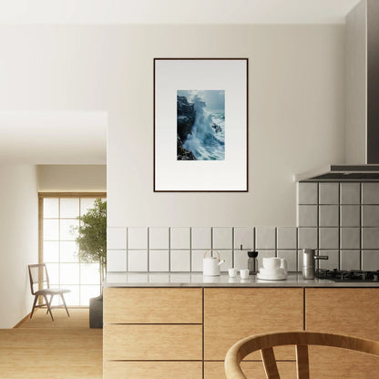 Framed wall art of a crashing ocean wave for stunning Room Decor, Roaring Horizon Upgrazed