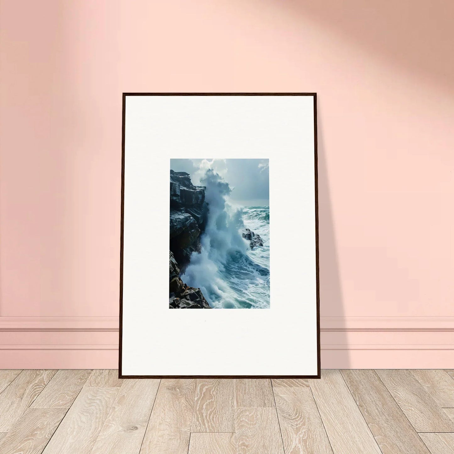 Framed wall art of crashing ocean waves for stunning Room Decor with Horizon Upgrazed