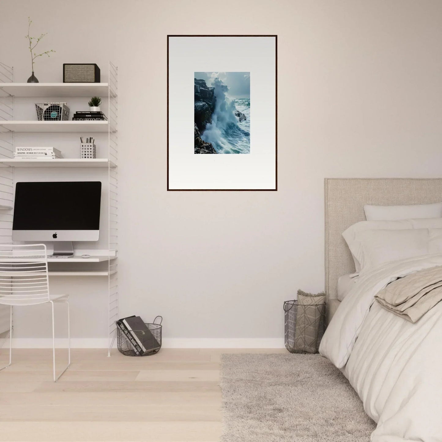 Framed wall art of a crashing ocean wave for stunning Room Decor in Horizon Upgrazed