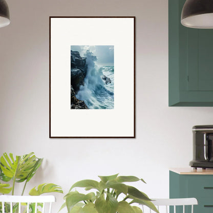 Framed wall art of crashing ocean waves for stunning Room Decor in Horizon Upgrazed style