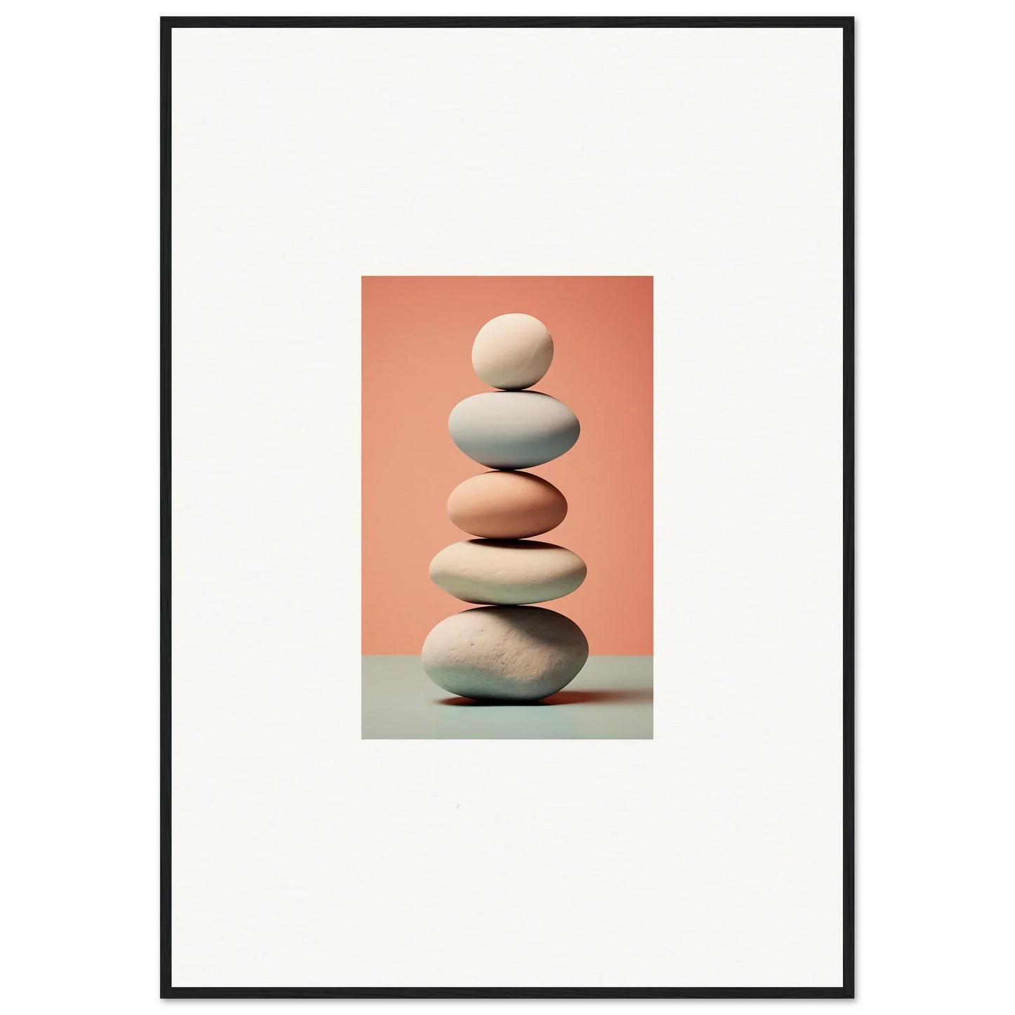 Balanced stones in various shades for a calming room decoration canvas print