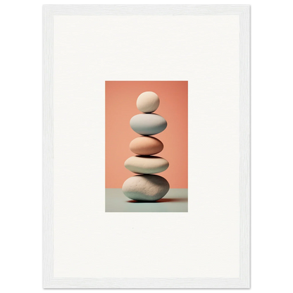 Stack of smooth balanced stones in neutral tones for a Marble Sands canvas print