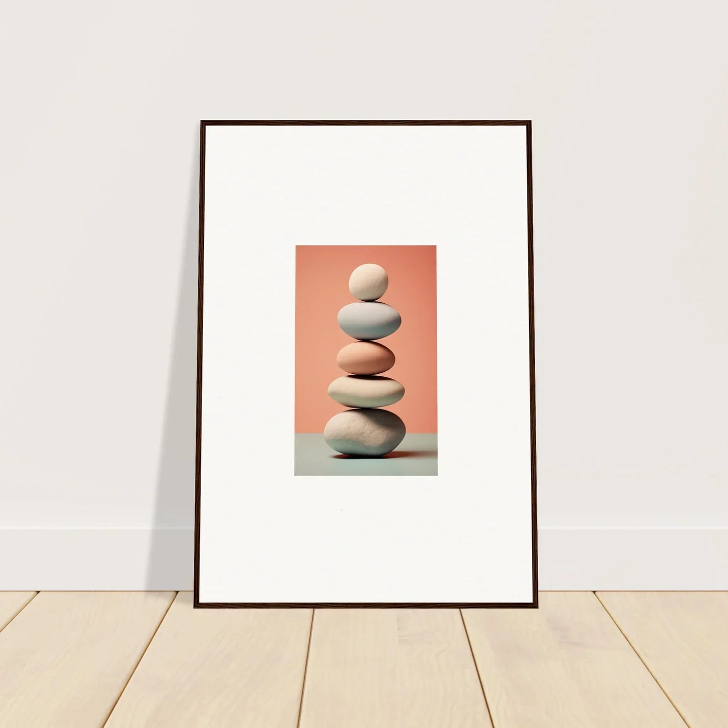 Balanced stones on marble sands canvas print for simple room decoration