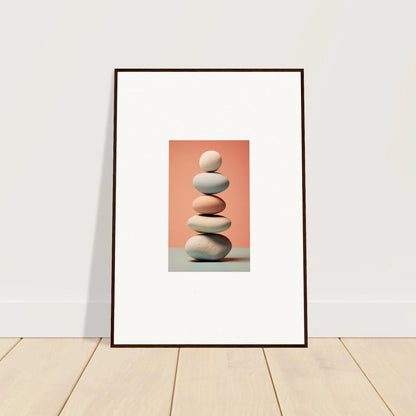 Balanced stones on marble sands canvas print for simple room decoration