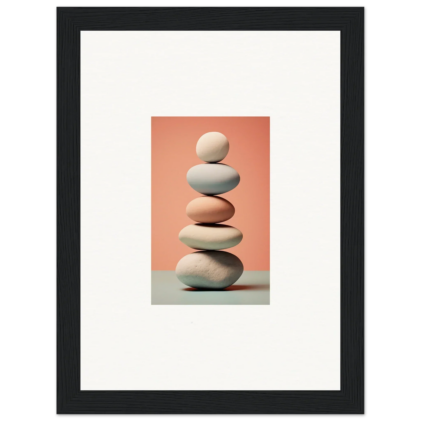 Balanced stone stack in shades, perfect for Marble Sands room decoration canvas print