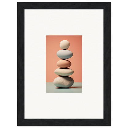 Balanced stone stack in shades, perfect for Marble Sands room decoration canvas print