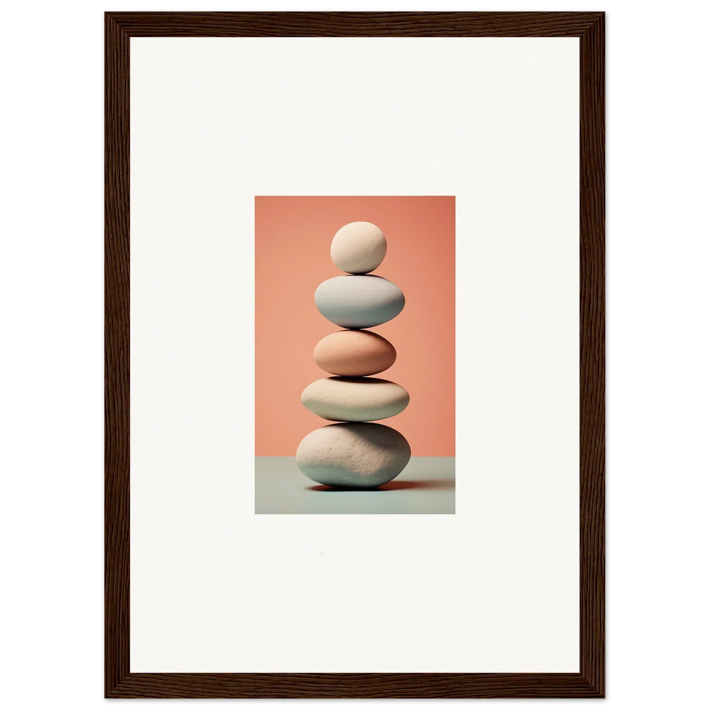 Pastel stone stack in Sacred Marble Sands for stylish room decoration canvas print