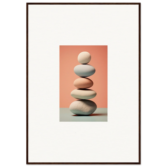 Balanced neutral stones stack in a calming display for Marble Sands room decoration