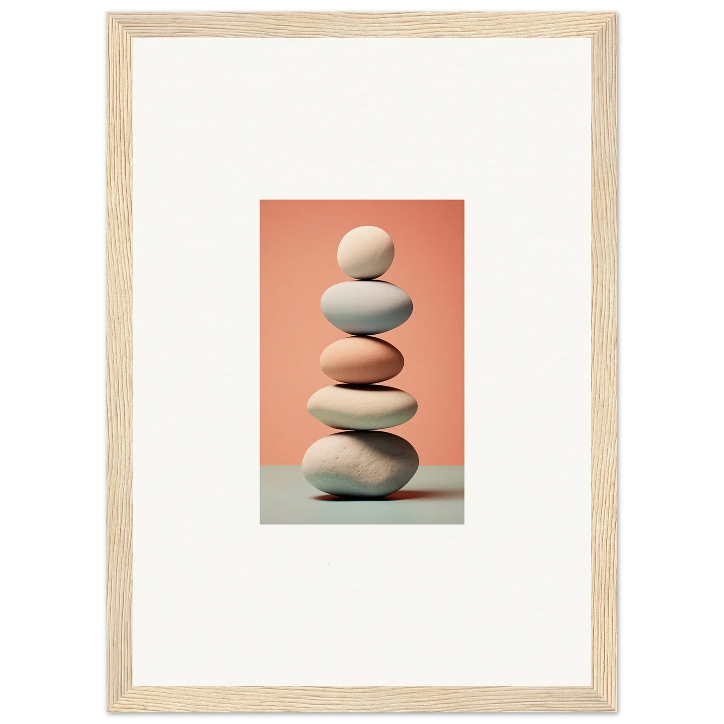 Balanced smooth stones in neutral colors for a marble sands room decoration canvas print