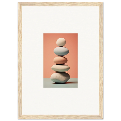 Balanced smooth stones in neutral colors for a marble sands room decoration canvas print