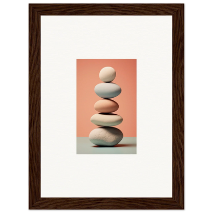 Stack of balanced smooth stones in pink and white for marble sands room decoration