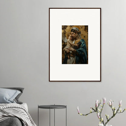 Framed wall art of tender embrace in classic style for beautiful room decor, Metallic Lullabies