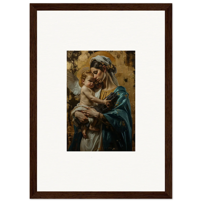 Framed wall art of a woman with a baby, inspired by Madonna, perfect for room decor