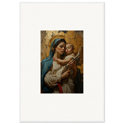 Painting of a woman with child, ideal for room decor or framed wall art