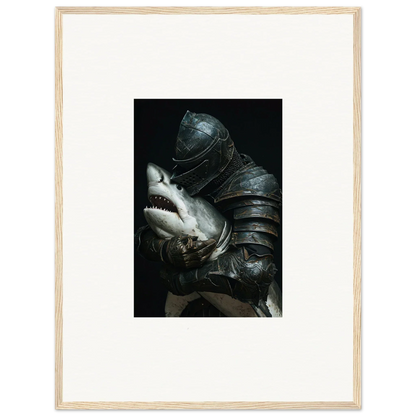 Shark in medieval armor as epic room decoration canvas print for Shark Epiphany