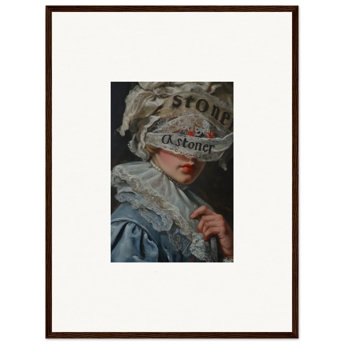 Framed portrait with hidden face, perfect for room decoration and veil cognition vibes