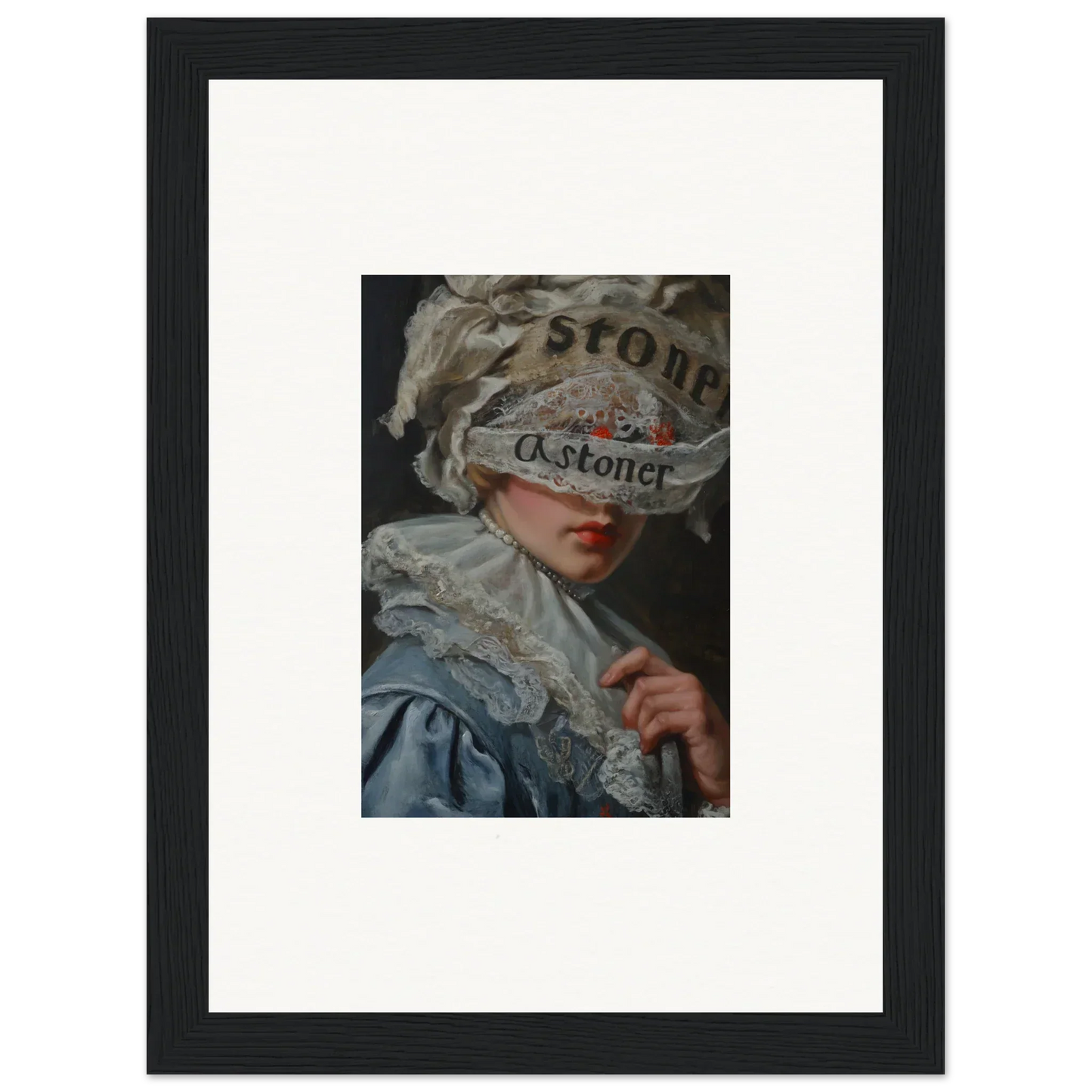 Framed canvas print of a person in an ornate headdress for unique room decoration