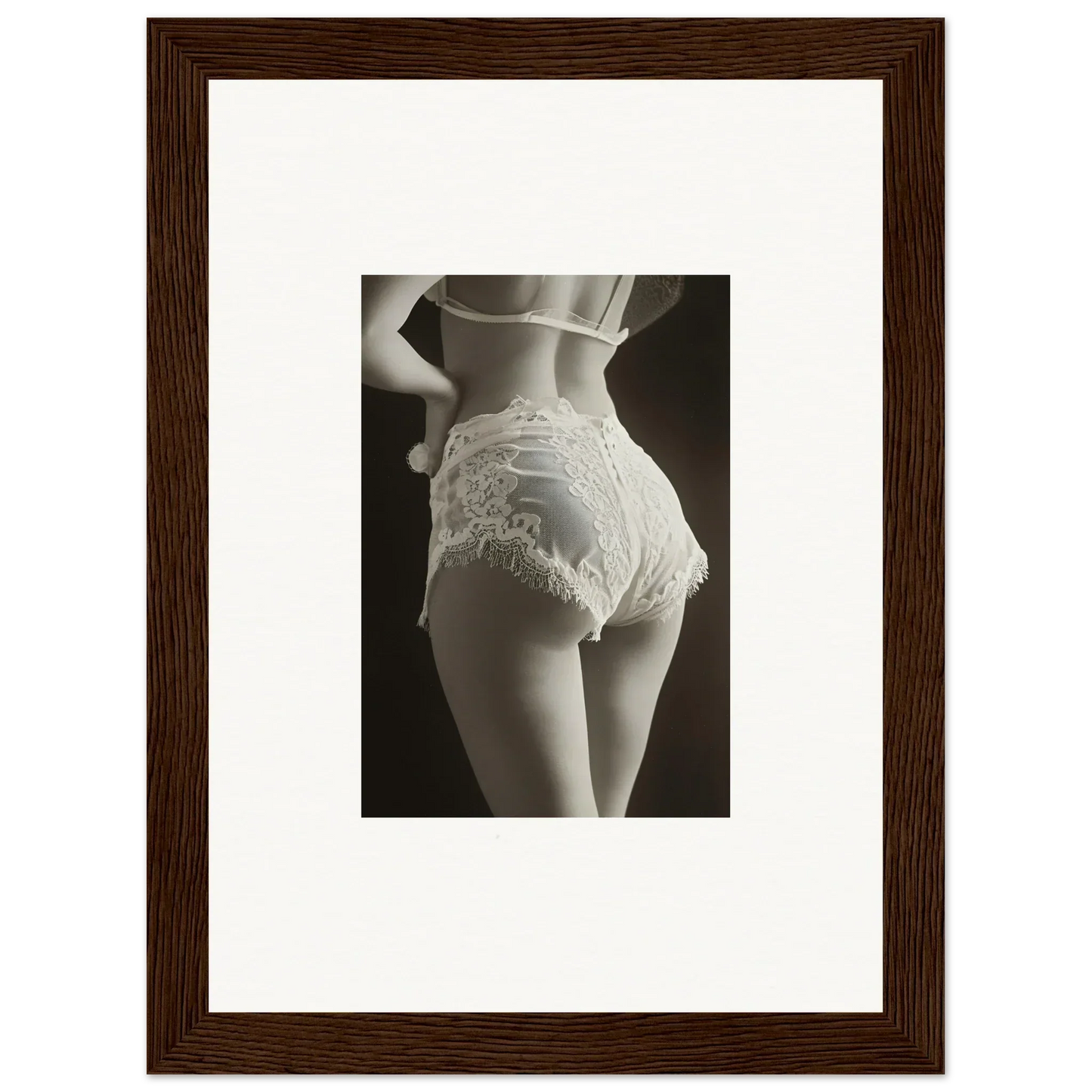 Stylish black and white canvas print of lace curvature for chic room decoration