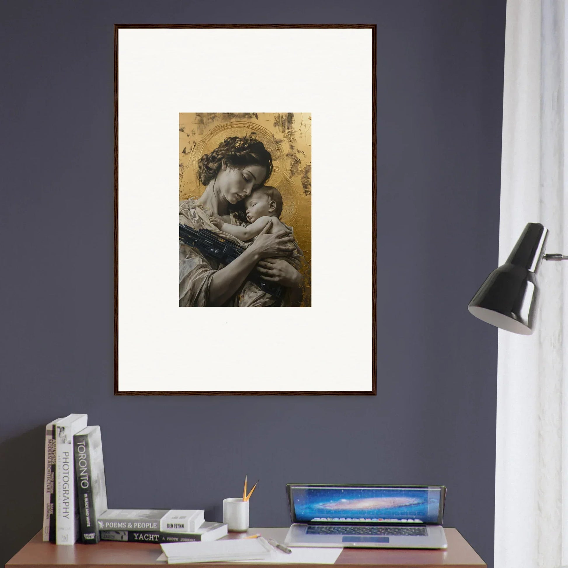 Framed wall art of a mother and infant, perfect for Delta Redux room decor