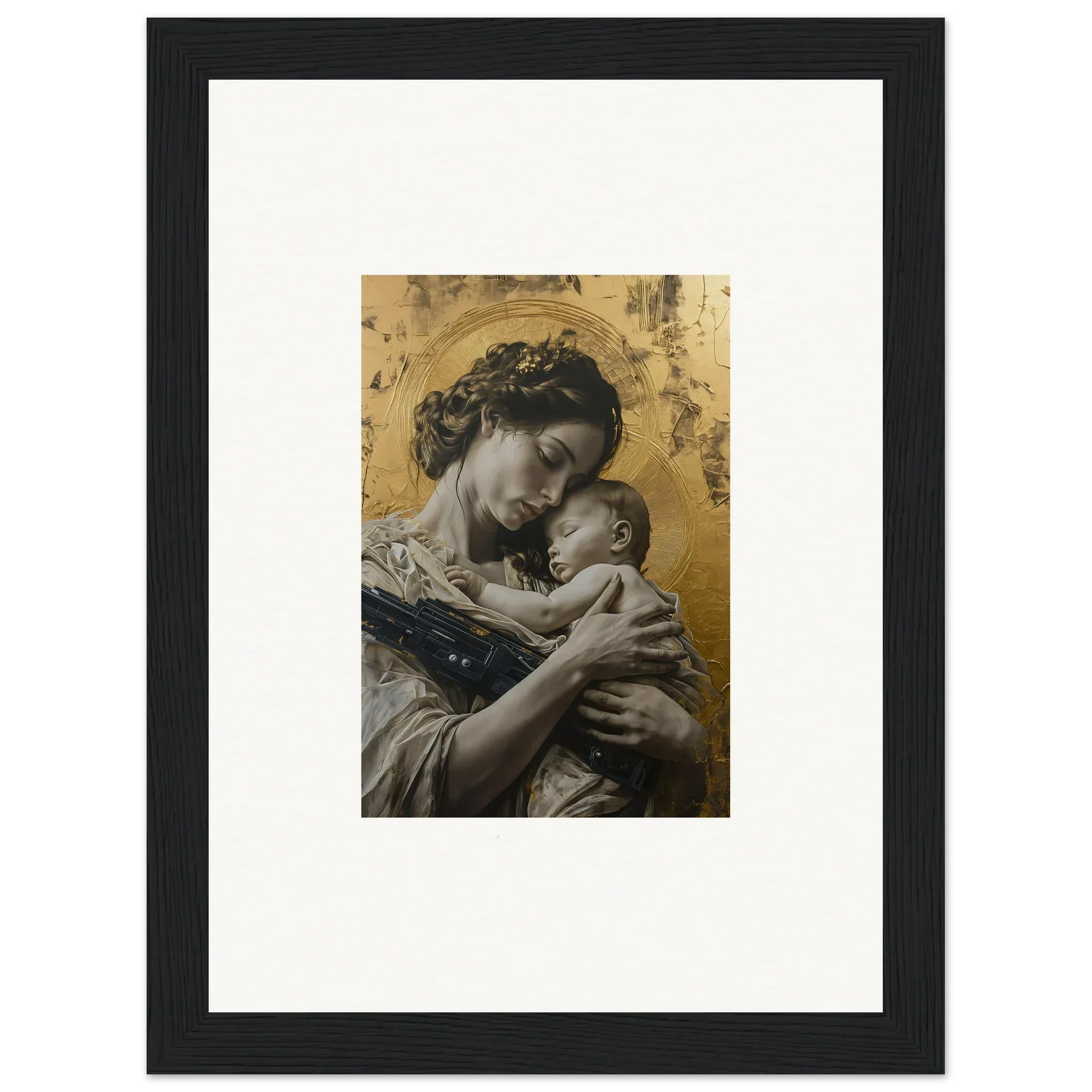 Framed wall art of mother and child in classical style, perfect for Delta Redux room decor