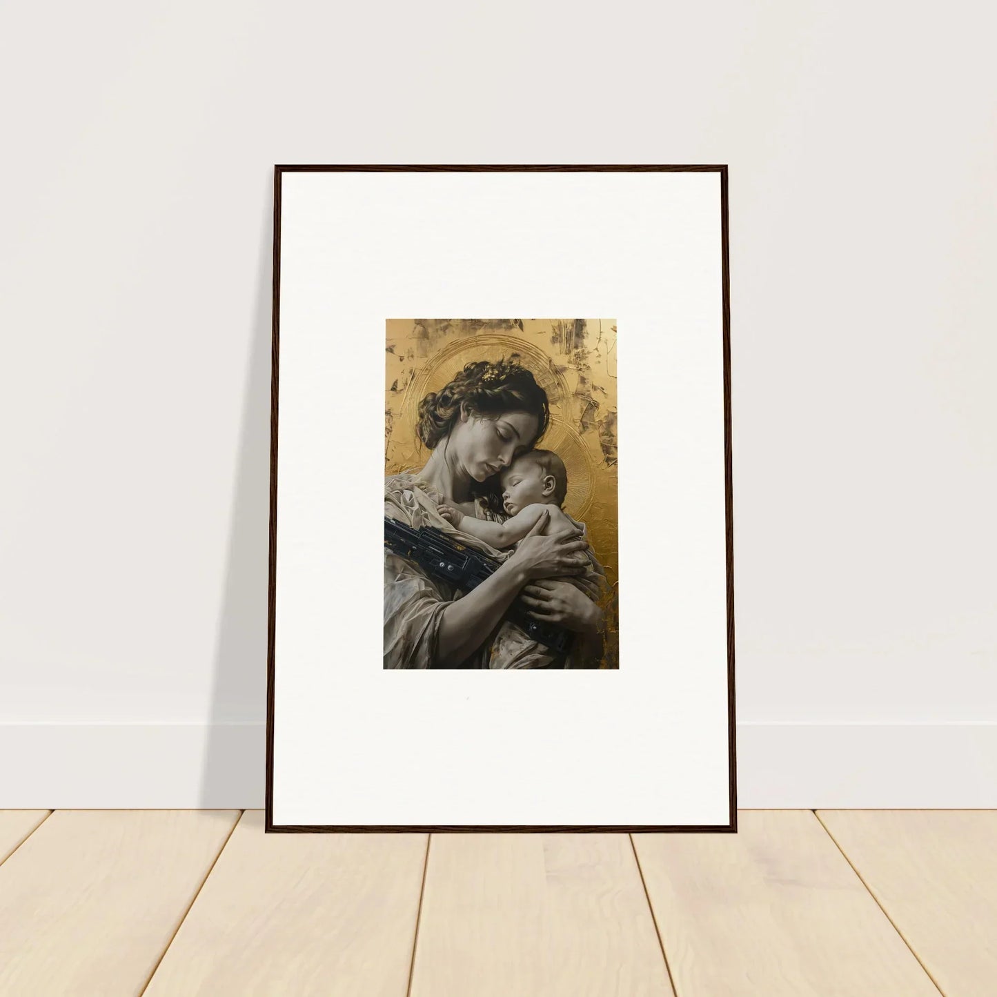 Framed wall art of a woman with a baby, perfect room decor for Delta Redux style