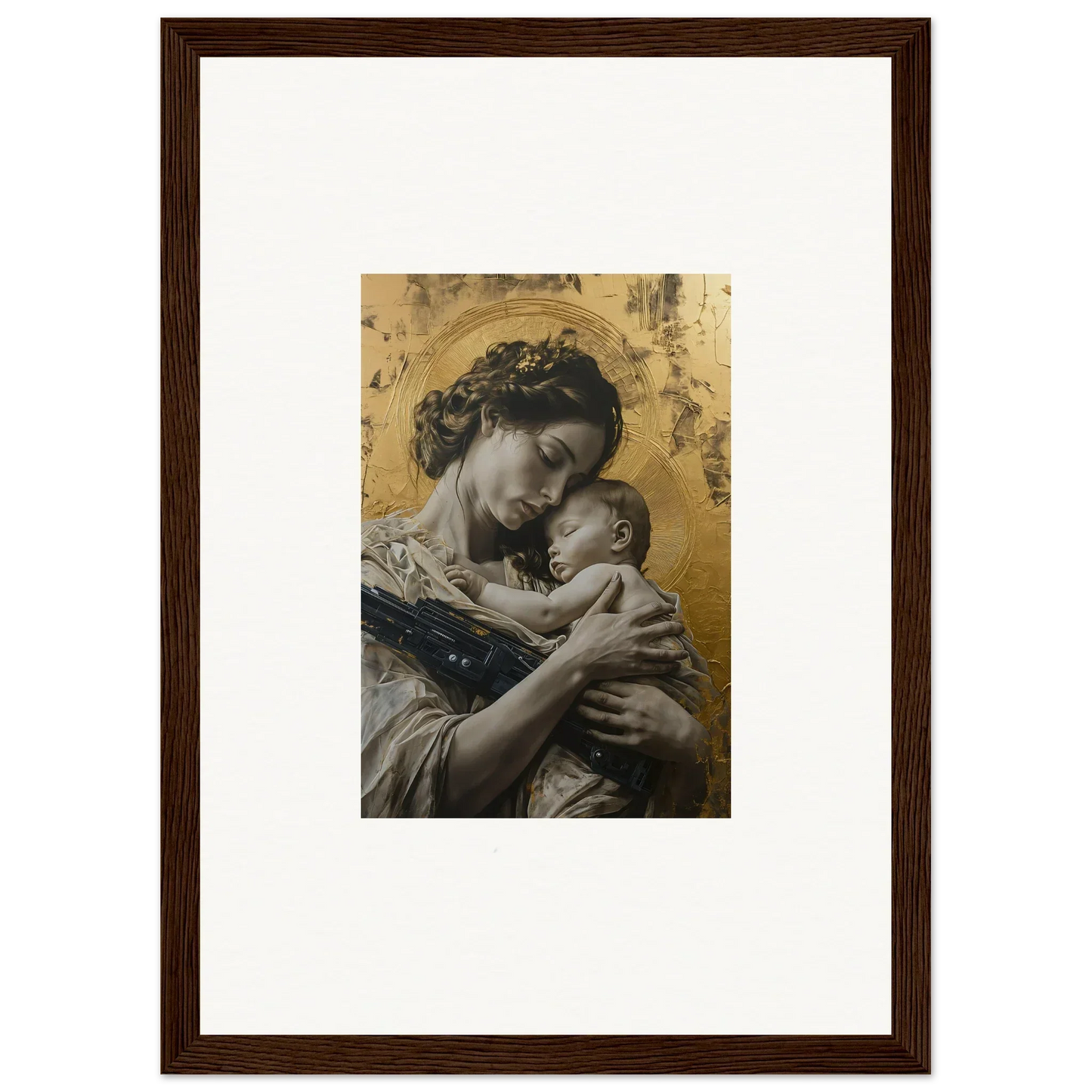 Framed wall art of a mother and child moment, perfect for Delta Redux room decor