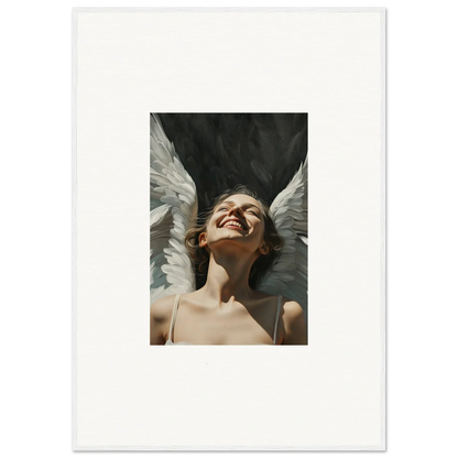 Joyful figure with white wings in ecstasy - perfect canvas print for room decoration