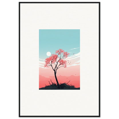 Framed canvas print of a cherry blossom tree perfect for room decoration and fluttering whispers