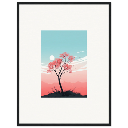 Silhouette of a cherry tree for Serenity’s Fluttering Whispers canvas print decor