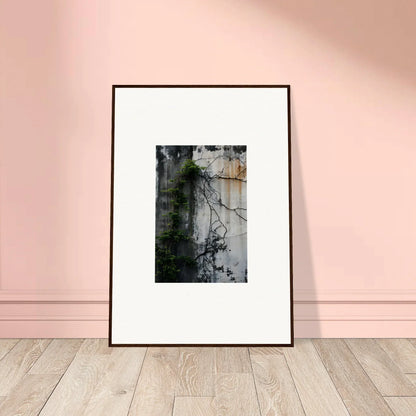 Framed wall art featuring a weathered wall and tree shadows for elegant room decor