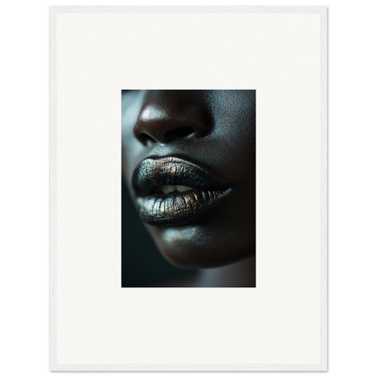 Close-up of lips and nose with Shimmering Whisper Maelstrom makeup for canvas print