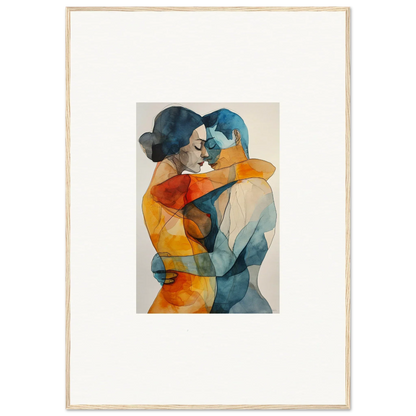 Abstract watercolor of embracing figures in warm colors for Kaleidoscope Warmutations room decor