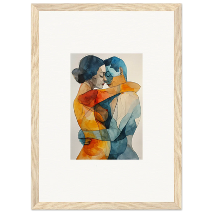 Abstract watercolor of embracing figures for Kaleidoscope Warmutations room decor