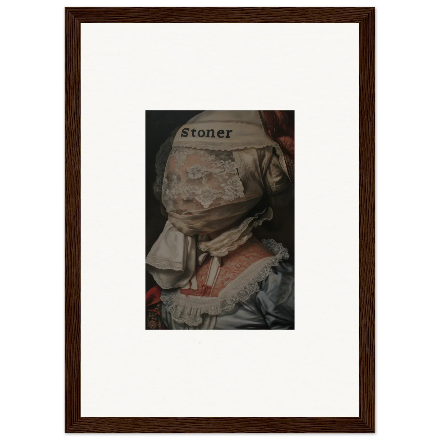 Framed canvas print featuring a distorted portrait and Stoner above, perfect room decoration