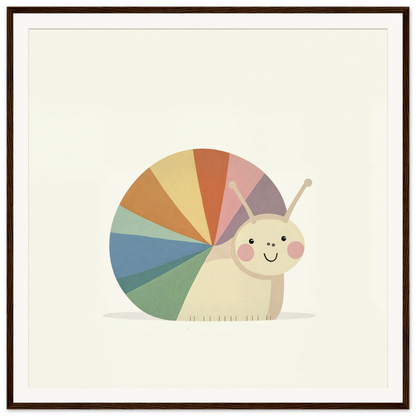 Cute cartoon snail with a rainbow shell from Snail’s Spiraling Symphony special edition art