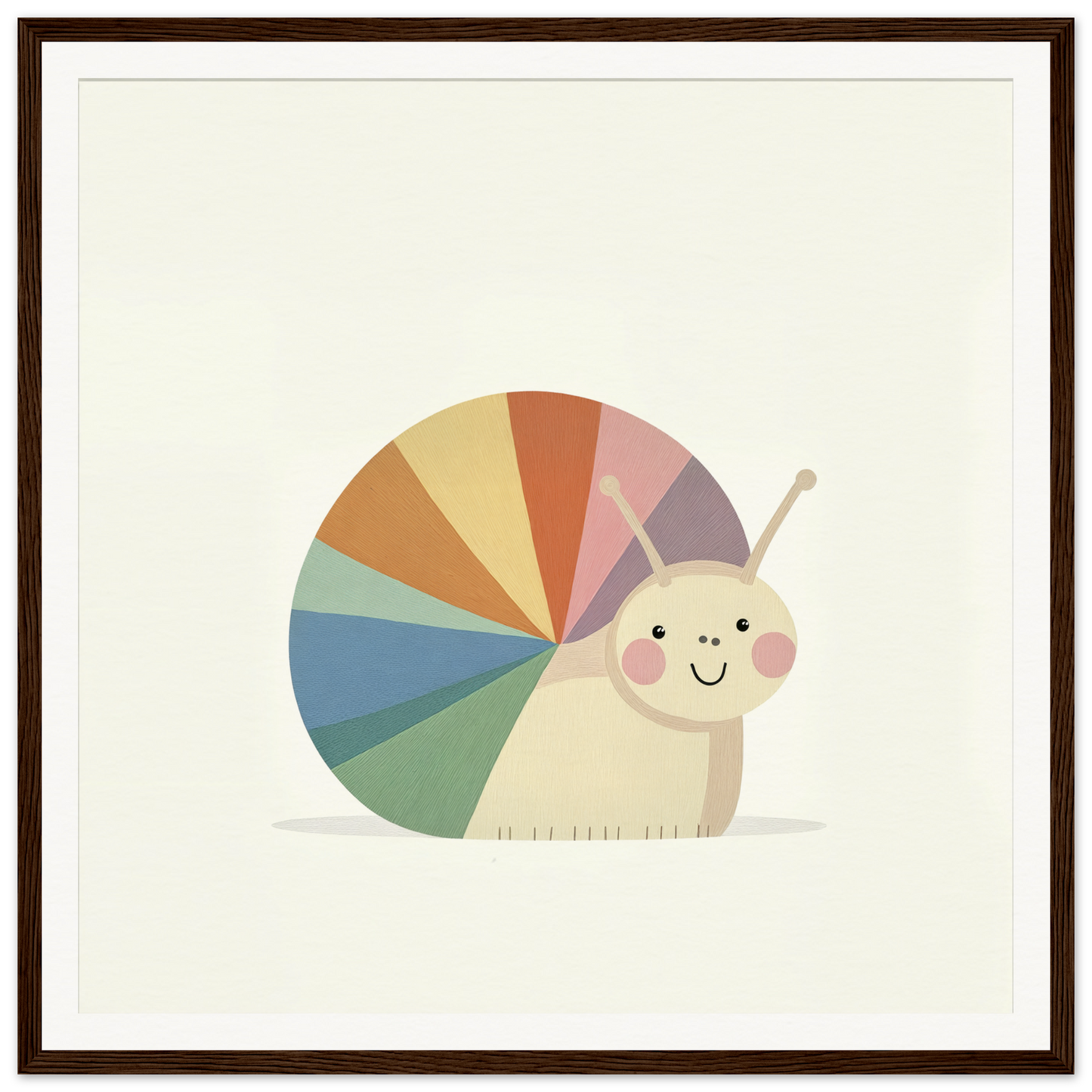 Cute cartoon snail with rainbow shell in Special Edition Art™ Snail’s Spiraling Symphony