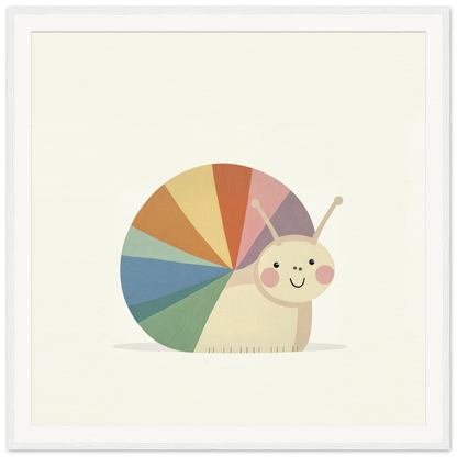 Cute cartoon snail with rainbow shell from Snail’s Spiraling Symphony special edition art™