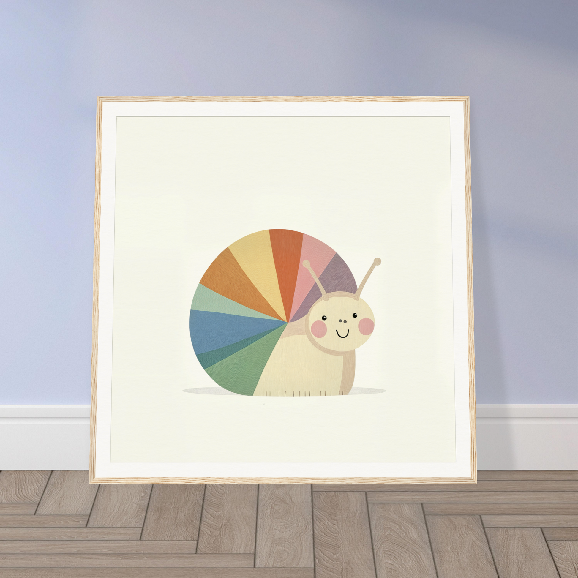 Cute cartoon snail with a rainbow shell in Snail’s Spiraling Symphony special edition art™