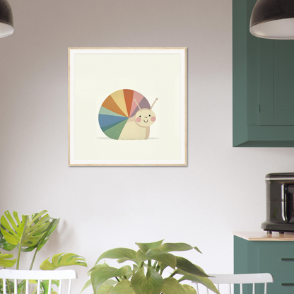 Colorful snail illustration with rainbow shell in special edition art™ Snail’s Spiraling Symphony