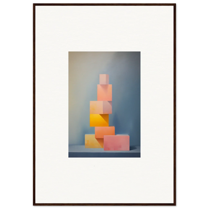 Stack of colorful geometric blocks in a tower for Soapstone Tangerine Reverie special edition art™