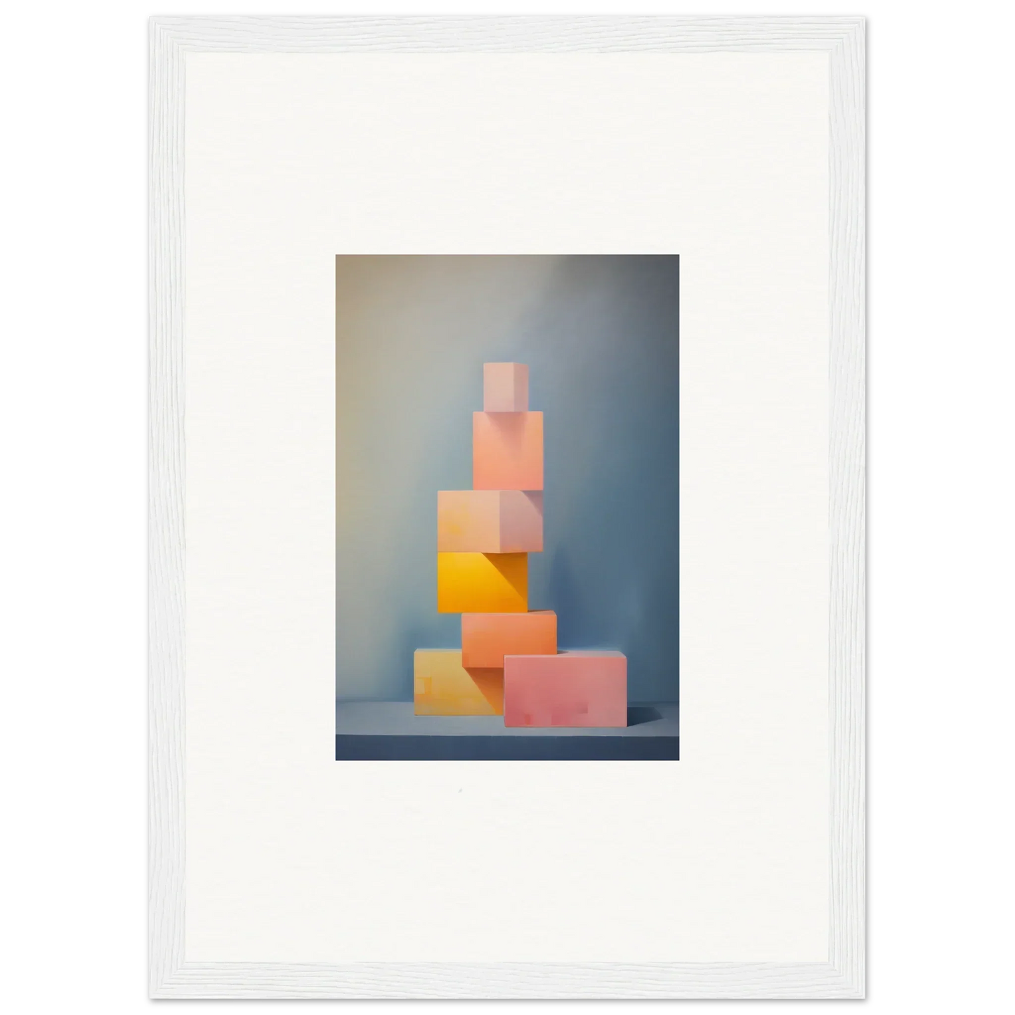 Stacked pastel blocks in pink, peach, and yellow for Soapstone Tangerine Reverie