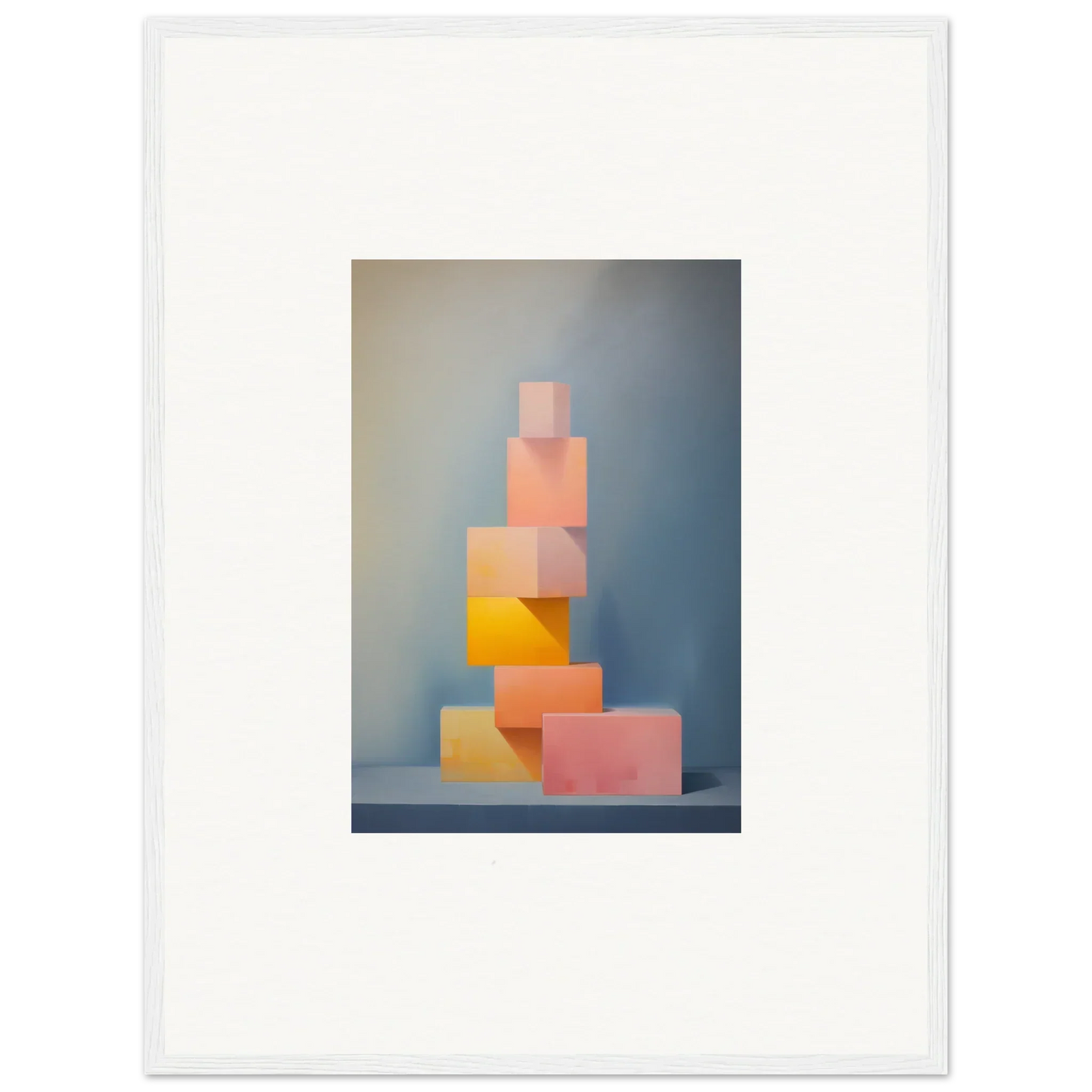 Stacked pastel blocks creating a tower in Soapstone Tangerine Reverie special edition art™