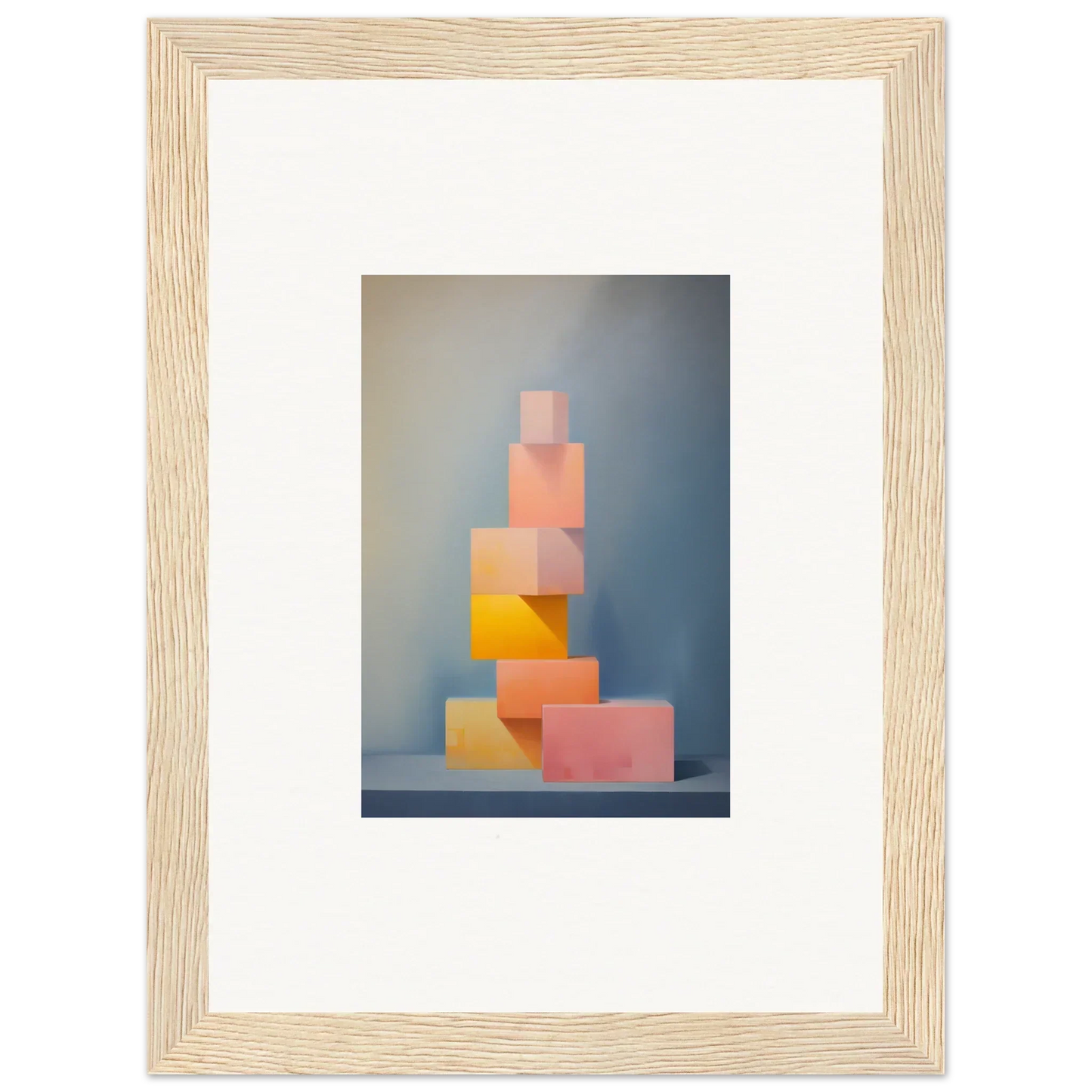 Stack of pink, peach, and yellow translucent blocks in Soapstone Tangerine Reverie