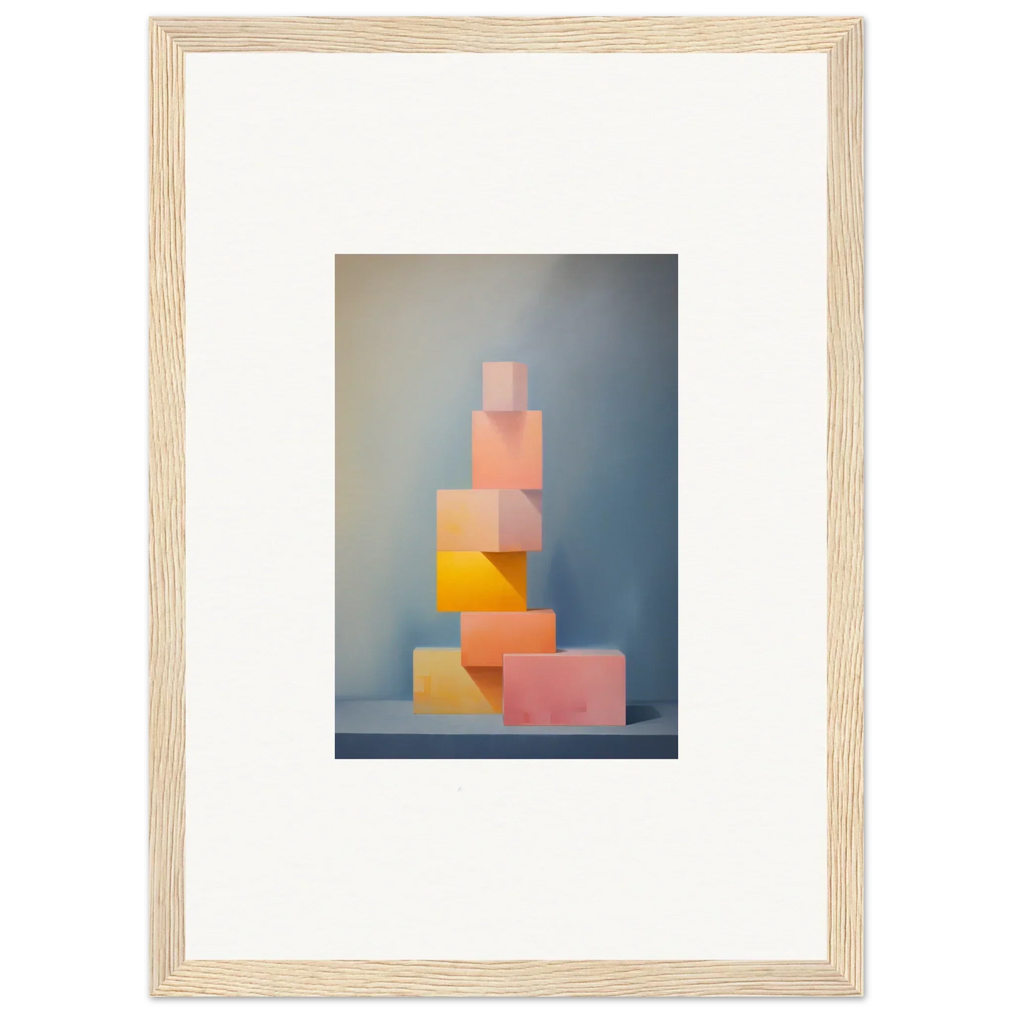 Pastel geometric blocks in a pyramid for Soapstone Tangerine Reverie special edition art™