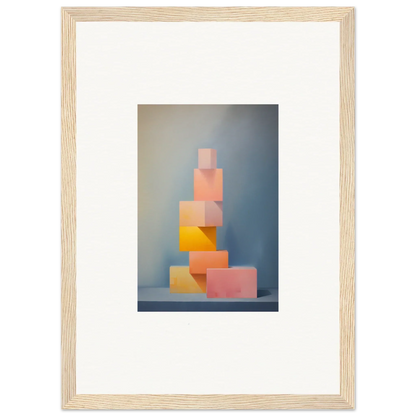 Pastel geometric blocks in a pyramid for Soapstone Tangerine Reverie special edition art™