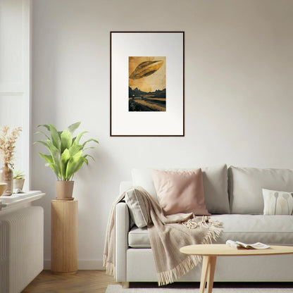 Framed canvas print of a UFO over a landscape for unique Room Decoration, Space Odyssey Abides